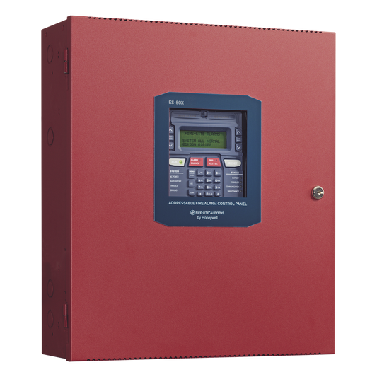 Panel de detección de incendio direccionable inteligente con comunicador dual POTS/IP preinstalado, 50 dispositivos en un lazo SLC, 2 NAC Clase A/B