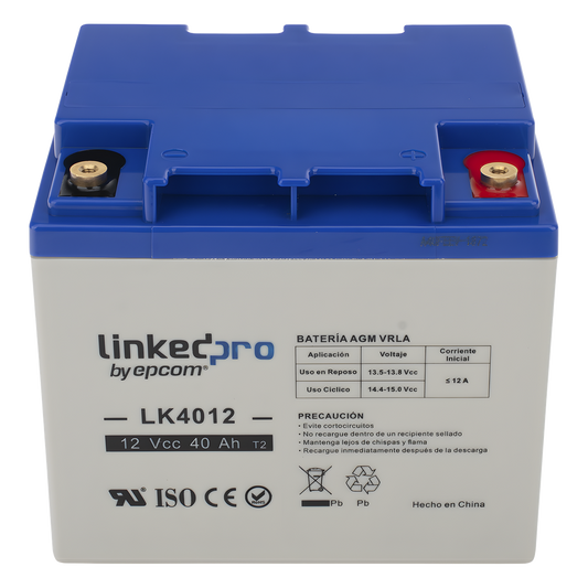 Batería de respaldo 12 V | 40 Ah | AGM | Especial para Seguridad Electrónica | UPS | Sistemas de Emergencia | Certificada UL | Vida útil 5 años |