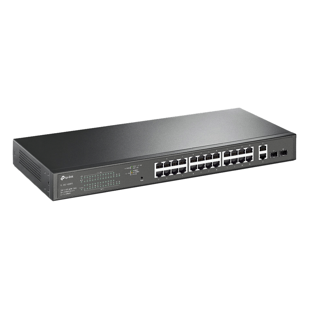 Switch PoE Administrable 24 puertos 10/100/1000 Mbps / 2 puertos SFP / 24 puertos PoE af/at / Presupuesto PoE 250W