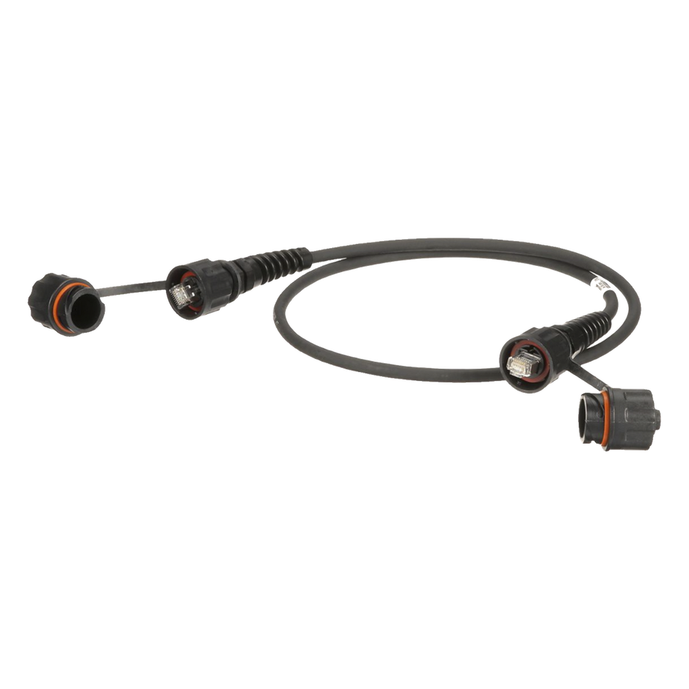 Patch Cord Cat6A IndustrialNet, Blindado S/FTP, Con Plug Industrial y Tapa en Cada Extremo, 1 Metro (3.28 Pies)