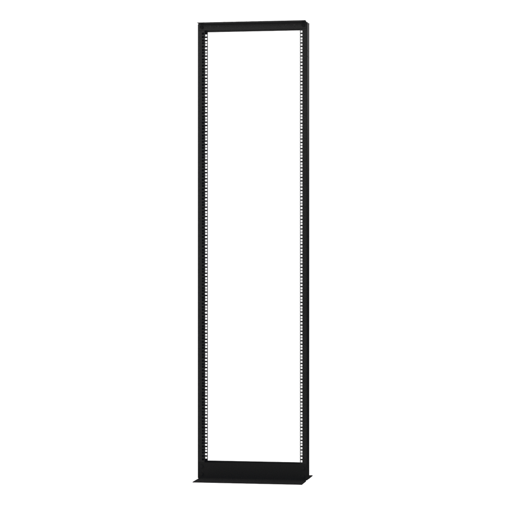 Rack de 2 Postes (Doble Perforación), Estándar 19", 45 Unidades, Fabricado en Acero, Base "L" para Anclar a Piso