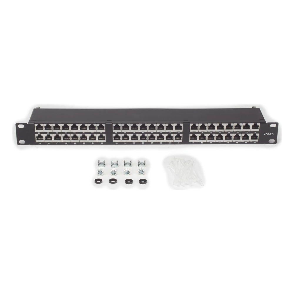 Panel de Parcheo de Impacto (110) Blindado de 48 Puertos Cat6A