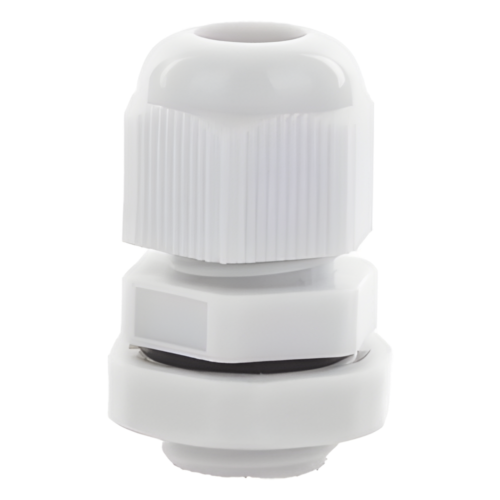 Conector Plástico Gris Tipo Glándula para Cable de 3.5 a 6 mm de Diámetro.