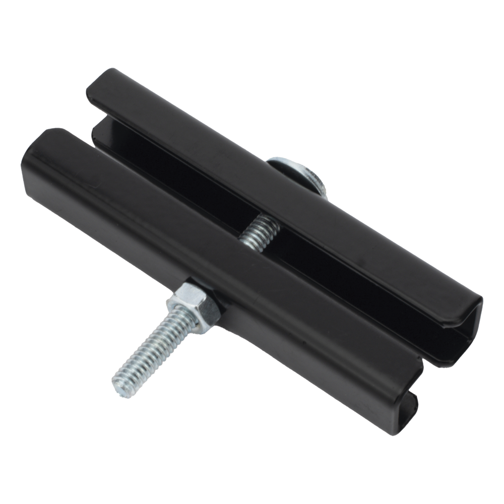 Coples para Escalera Tubular de 1.5" de Peralte y 12" de Ancho, Acabado con Pintura Epóxica Color Negro, Ideales para la Unión de Tramos de Escalera