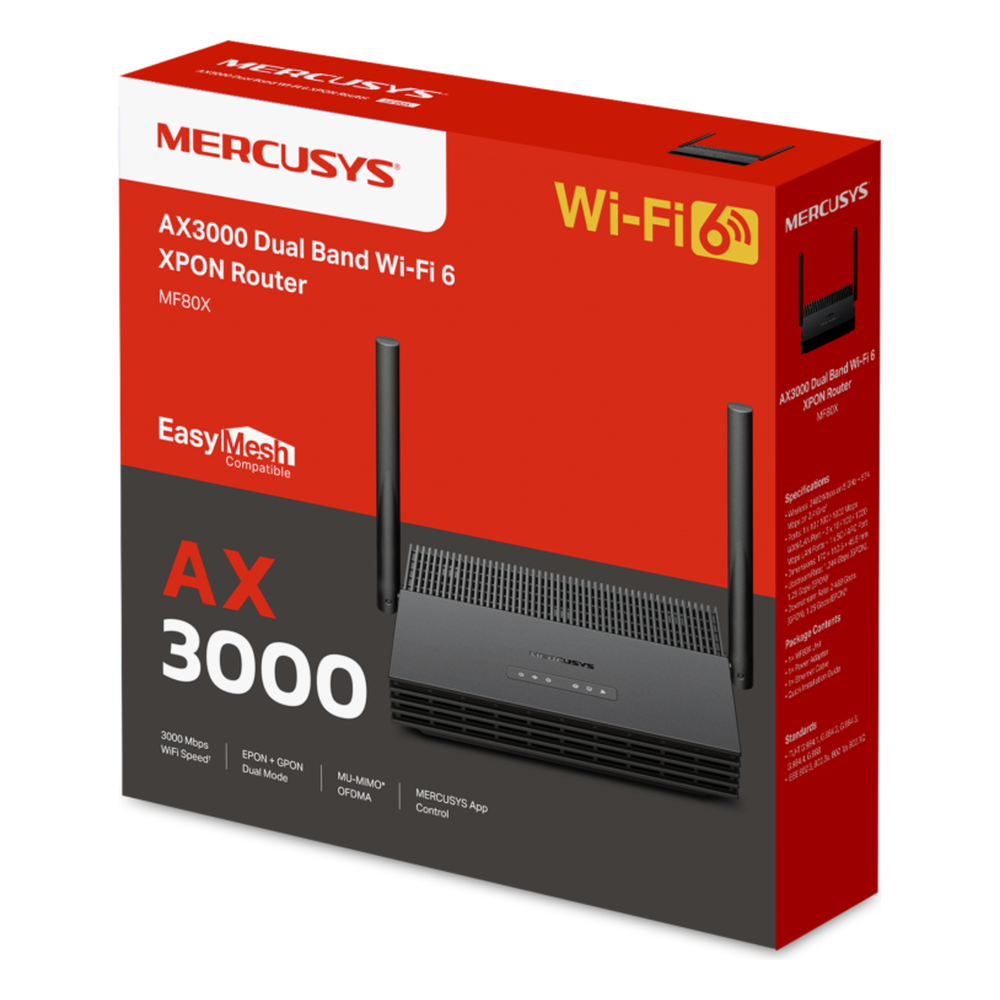 ONU/ONT - XPON Router WIFI AX 3000 / 1 Puerto PON SC/APC / 1 Puerto WAN/LAN Gigabit / 3 Puertos LAN 10/100/1000 MBPS / Soporta AgiNet Config - AgiNet