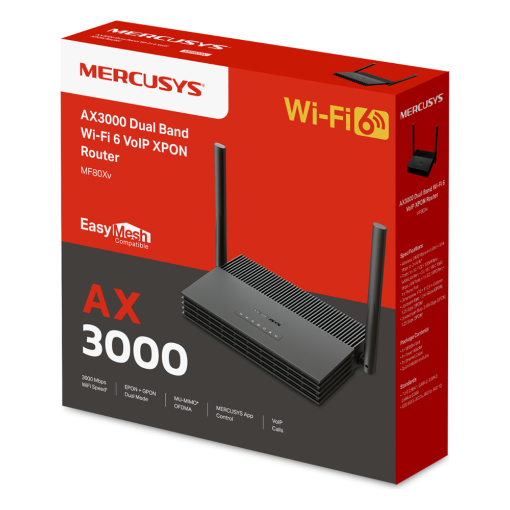ONU/ONT - XPON Router WiFi 6 AX 3000 / 1 Puerto PON SC/APC / 1 Puerto WAN/LAN Gigabit / 3 Puertos LAN 10/100/1000 MBPS / Soporta AgiNet Config