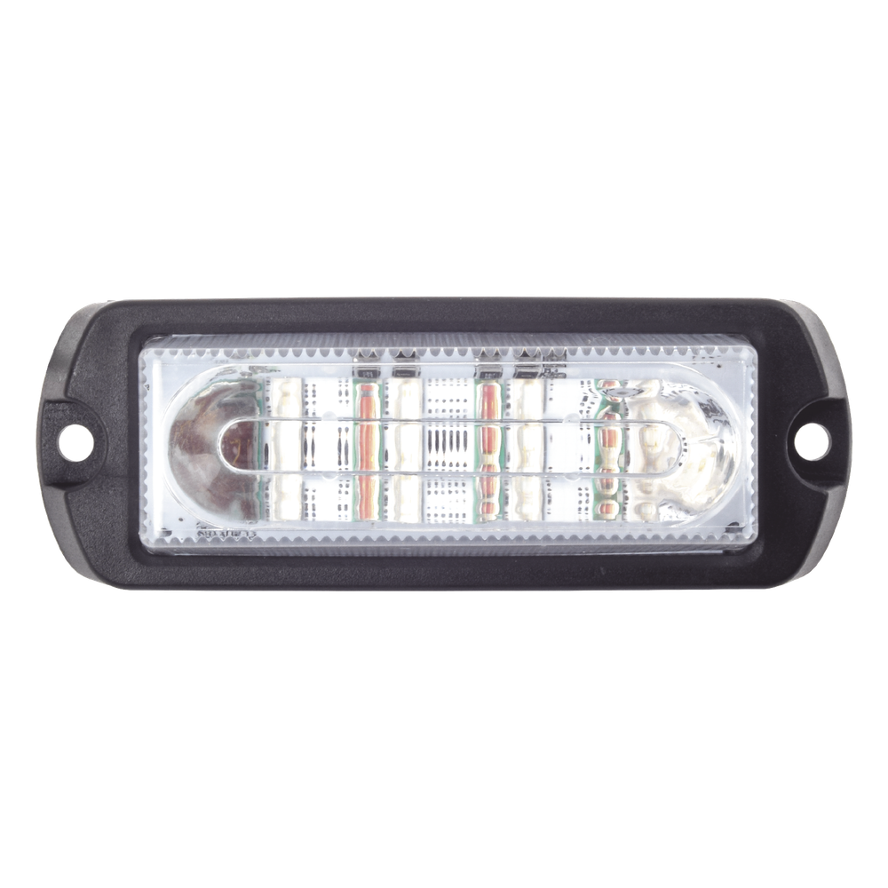 Luz Auxiliar Ultra Brillante X13 de 4 LEDs, color Ámbar, con mica transparente.