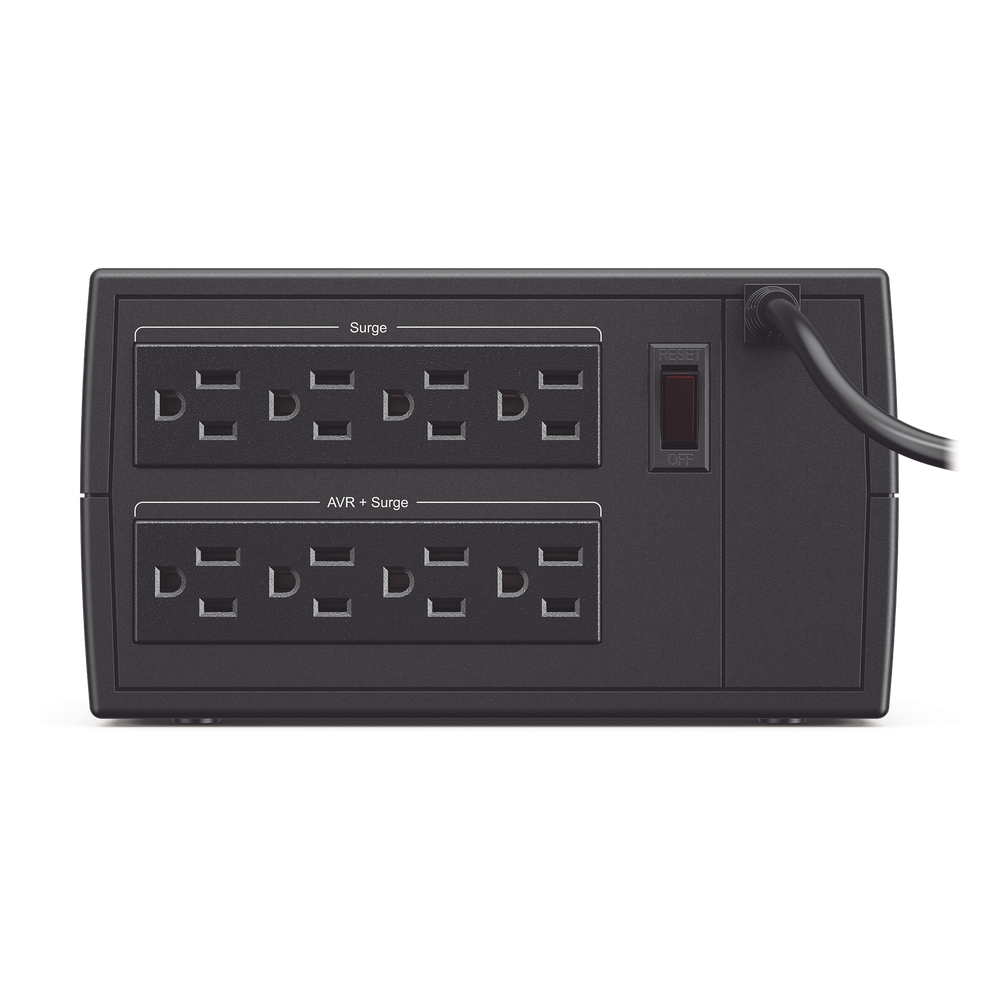 Regulador De Voltaje de 2000VA/1000W, Entrada NEMA 5-15P, Con 8 Salidas NEMA 5-15R y Supresión de Picos a 245 Joules