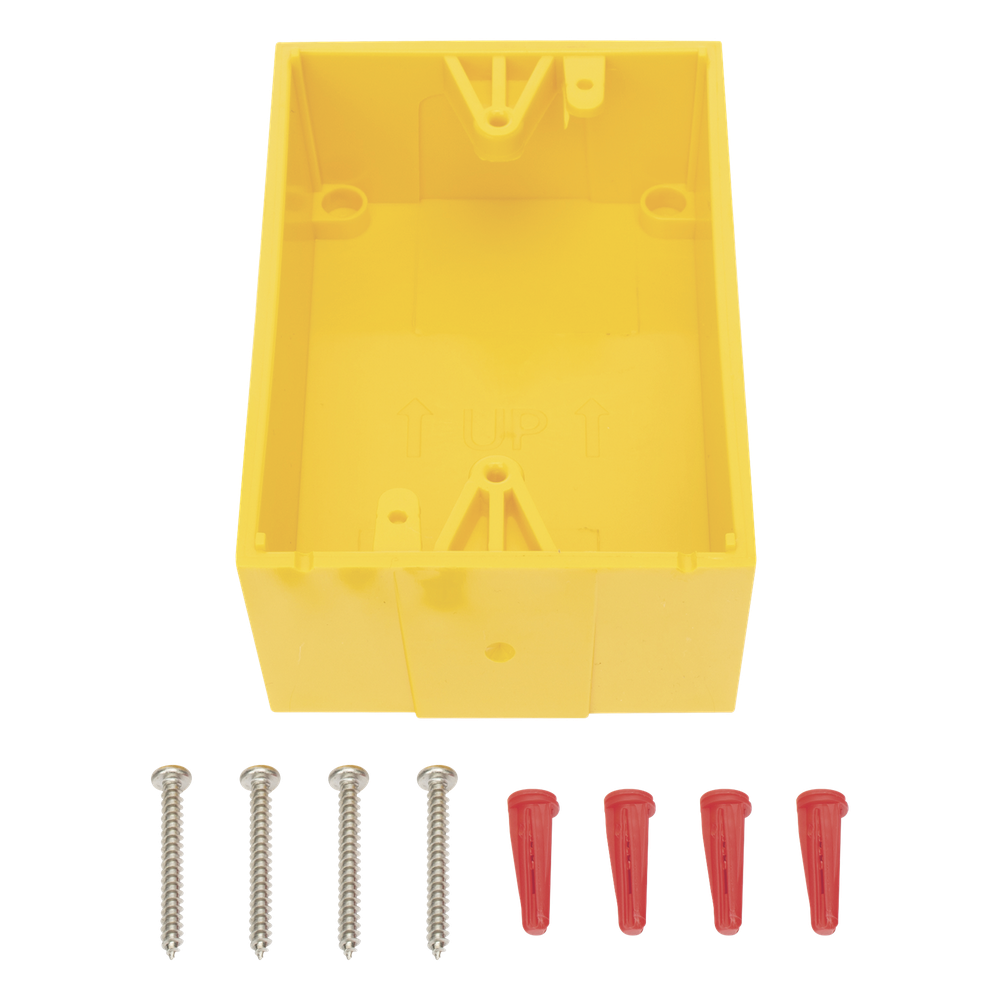 Caja trasera de montaje color amarillo para estaciones de parada STOPPER