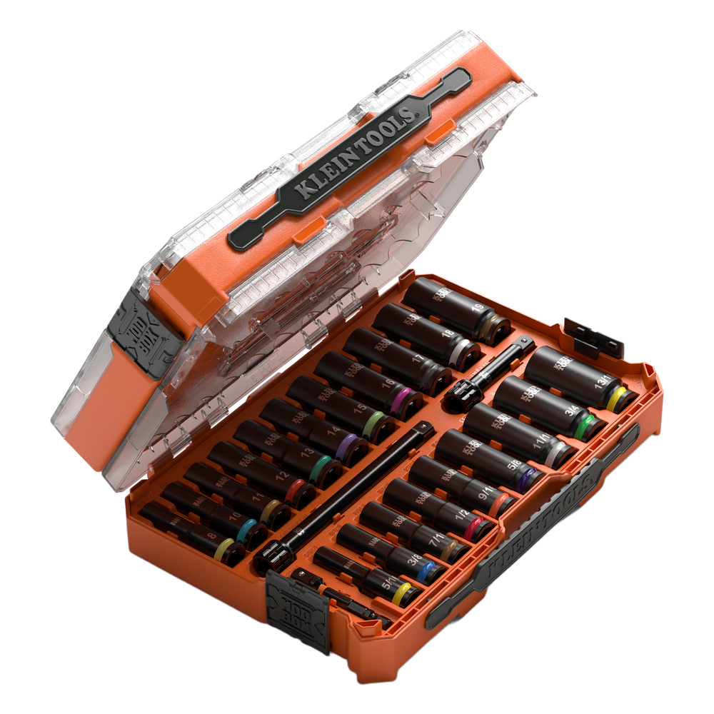 Juego de Dados de Impacto KNECT™ (M) / 3/8" Drive Profundo / SAE y Métrico / 23 Piezas / Adapters Multi-Propósito / MODbox™ Case