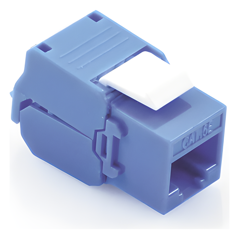 Módulo Jack Keystone Cat5e (Toolless), con Terminación en Ángulo 180 - Color Azul, Compatible con Faceplate y Patchpanel Linkedpro