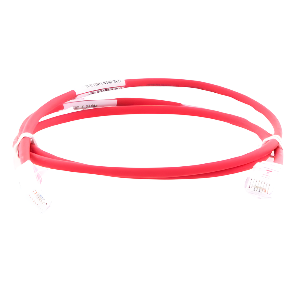 Cable de Parcheo TX6, UTP Cat6, Diámetro Reducido (28AWG), Color Rojo, 0.91 Metros (3 Pies)