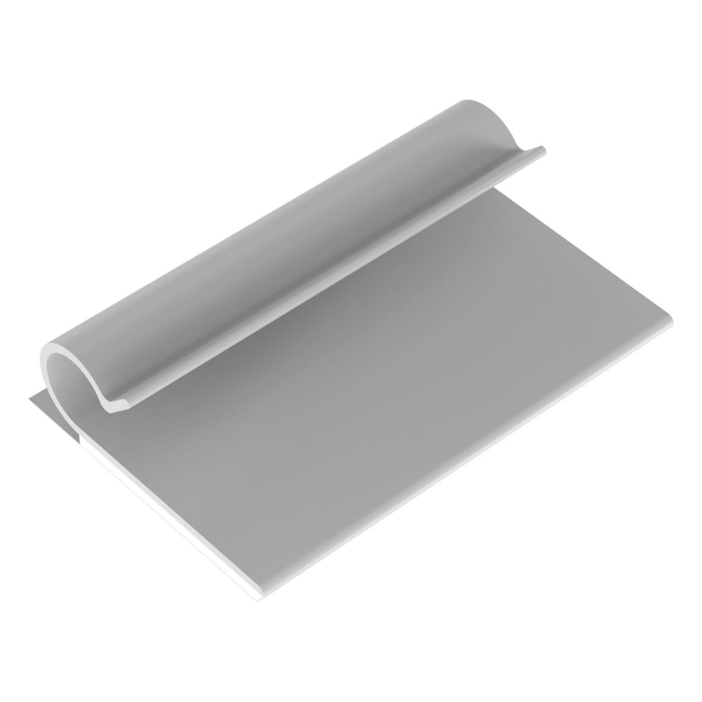 Clip Adhesivo Tipo J, Para Cables de Hasta 6.4 mm de Diametro, Uso Interior, Color Gris, Paquete de 100pz