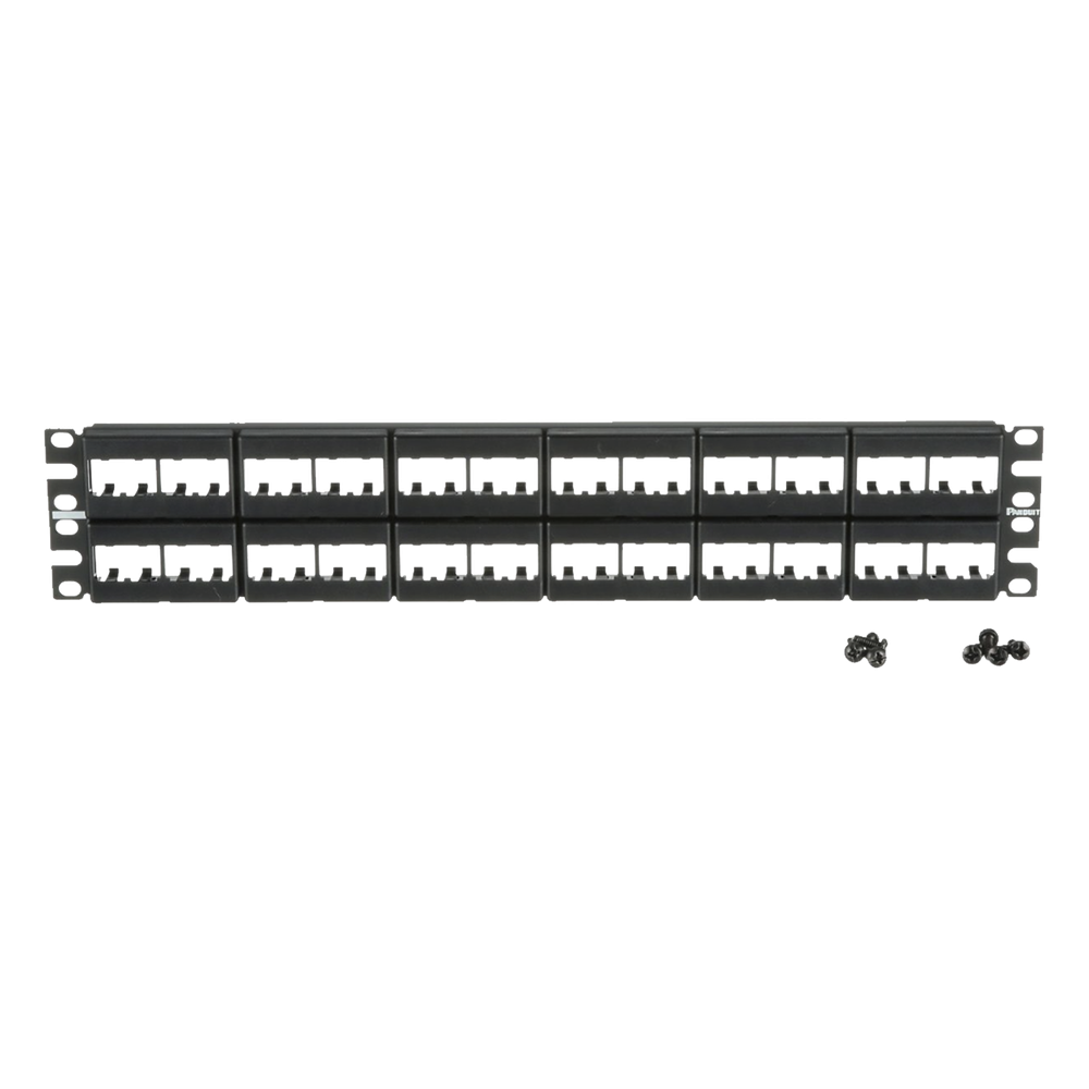 Panel de Parcheo Modular Mini-Com (Sin Conectores), Plano, Sin Blindaje, de 48 Puertos, 2 UR