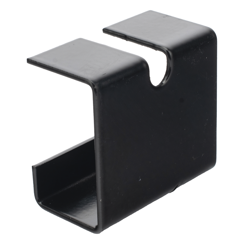 Grapa de Suspensión para Escalera Tubular de 1.5" de Peralte y 12" de Ancho, Acabado con Pintura Epóxica Color Negro, Ideal para la Suspensión Segura