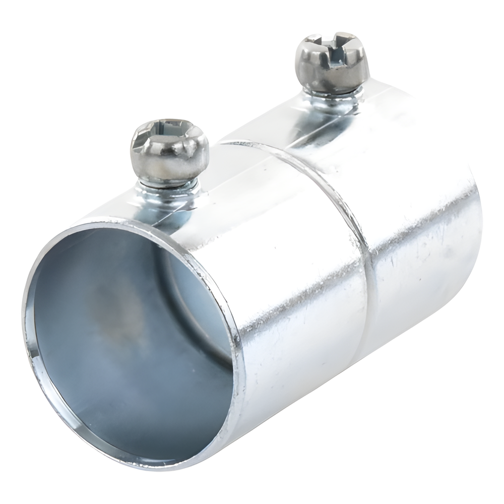 Cople 3/4" (19mm) Pared Delgada Con Tornillo (Tipo Americano) Galvanizado, Etiqueta Verde.