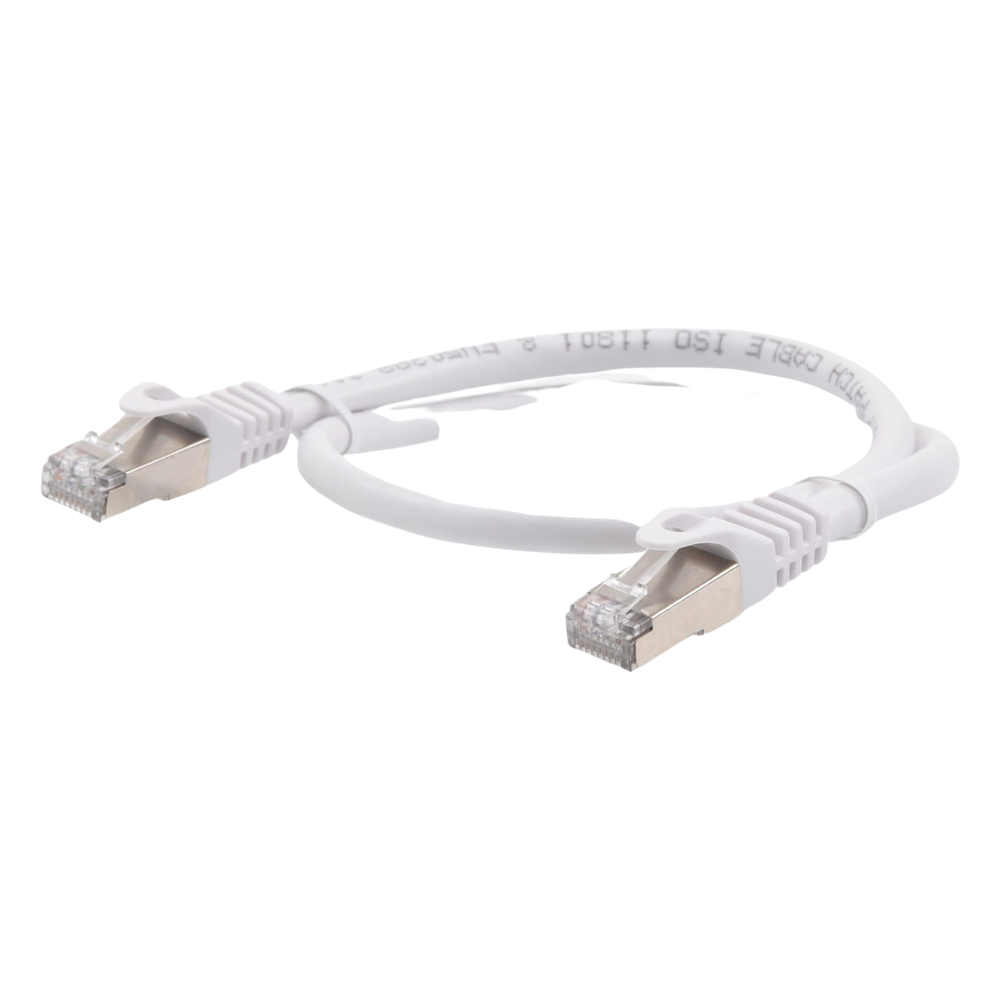 Patch Cord Cat6A 10G Blindado 0.5 Metros (1.64 Pies) Blanco