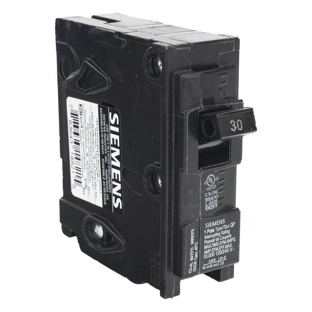 Interruptor automático enchufable tipo QP 1 polos, 30 amp