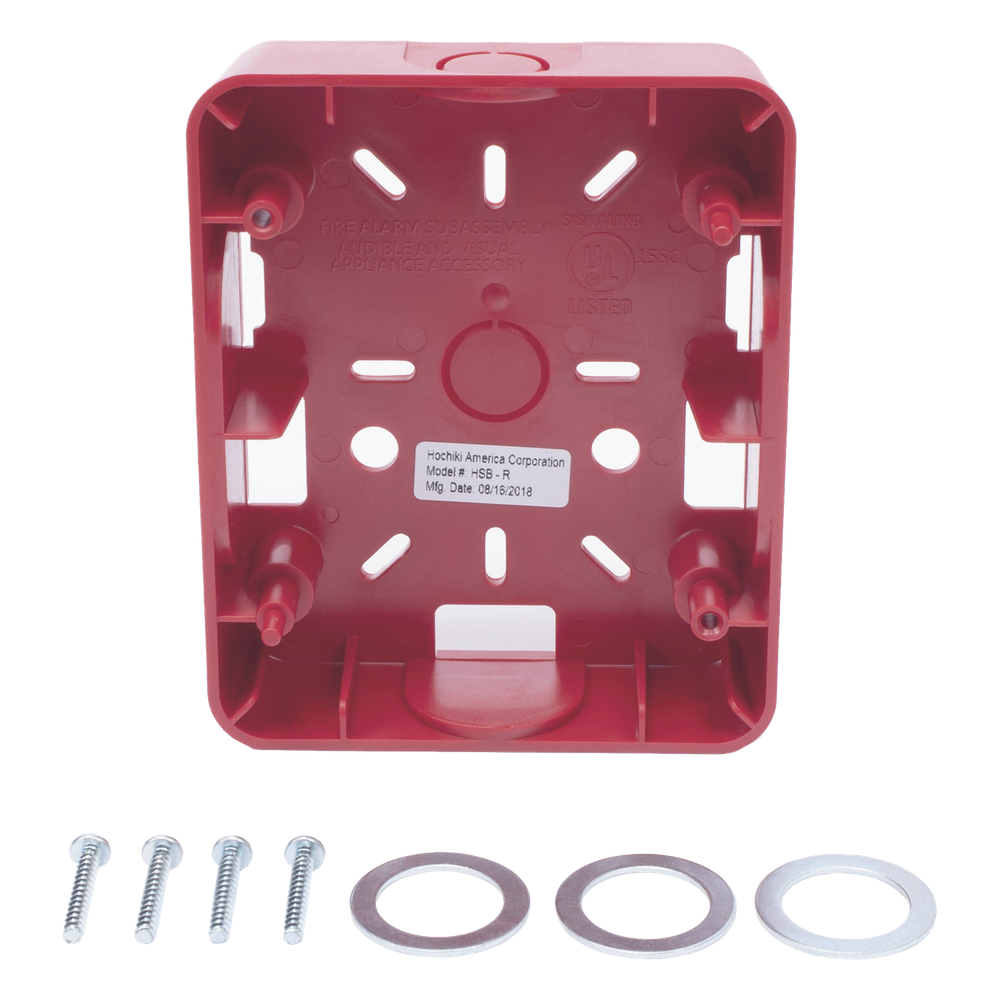 Caja Trasera Resistente a la Intemperie, Roja (para usar con la serie de estrobos HE) (0500-06360) De Hochiki