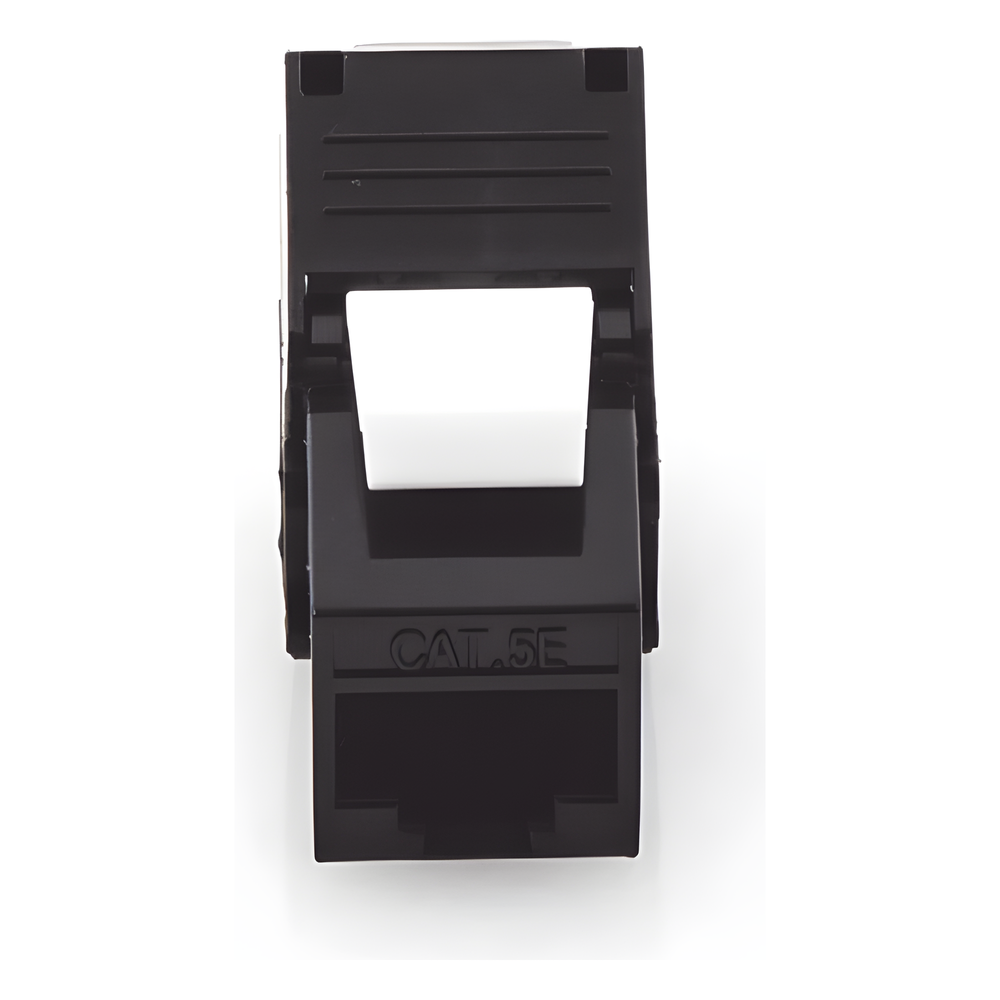 Módulo Jack Keystone Cat5e (Toolless), con Terminación en Ángulo 180 - Color Negro, Compatible con Faceplate y Patchpanel Linkedpro