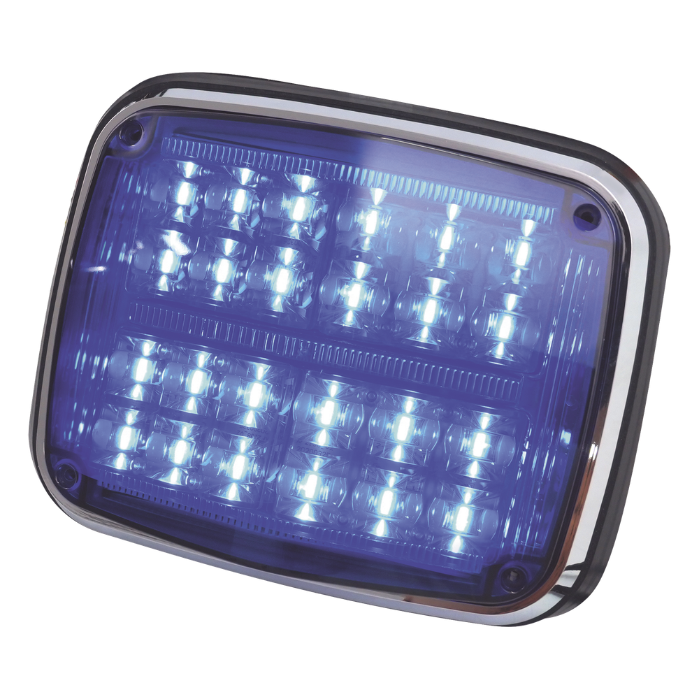 Luz de advertencia de 8 X 6", Color Azul, SAE, IP67, Ideal para Ambulancias