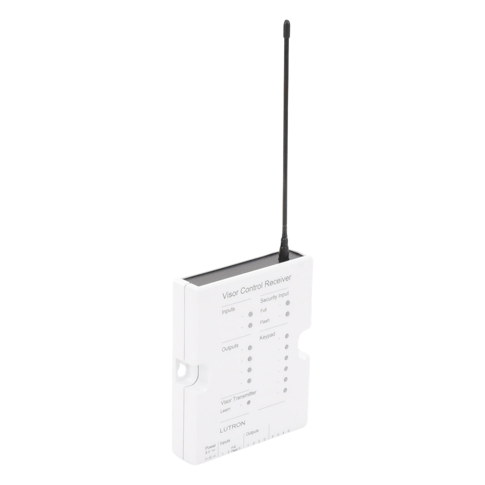 Receptor de control de visera para RadioRA 2 con 4 salidas de contacto seco para puertas de garaje o portones y entrada de seguridad, color blanco