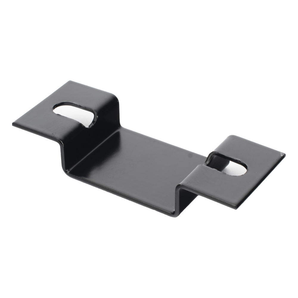 Abrazadera Tipo Omega para Fijación de Perfil Lateral Tubular de 1.5" de Peralte y 12" de Ancho, Acabado con Pintura Epóxica Color Negro, Ideal para