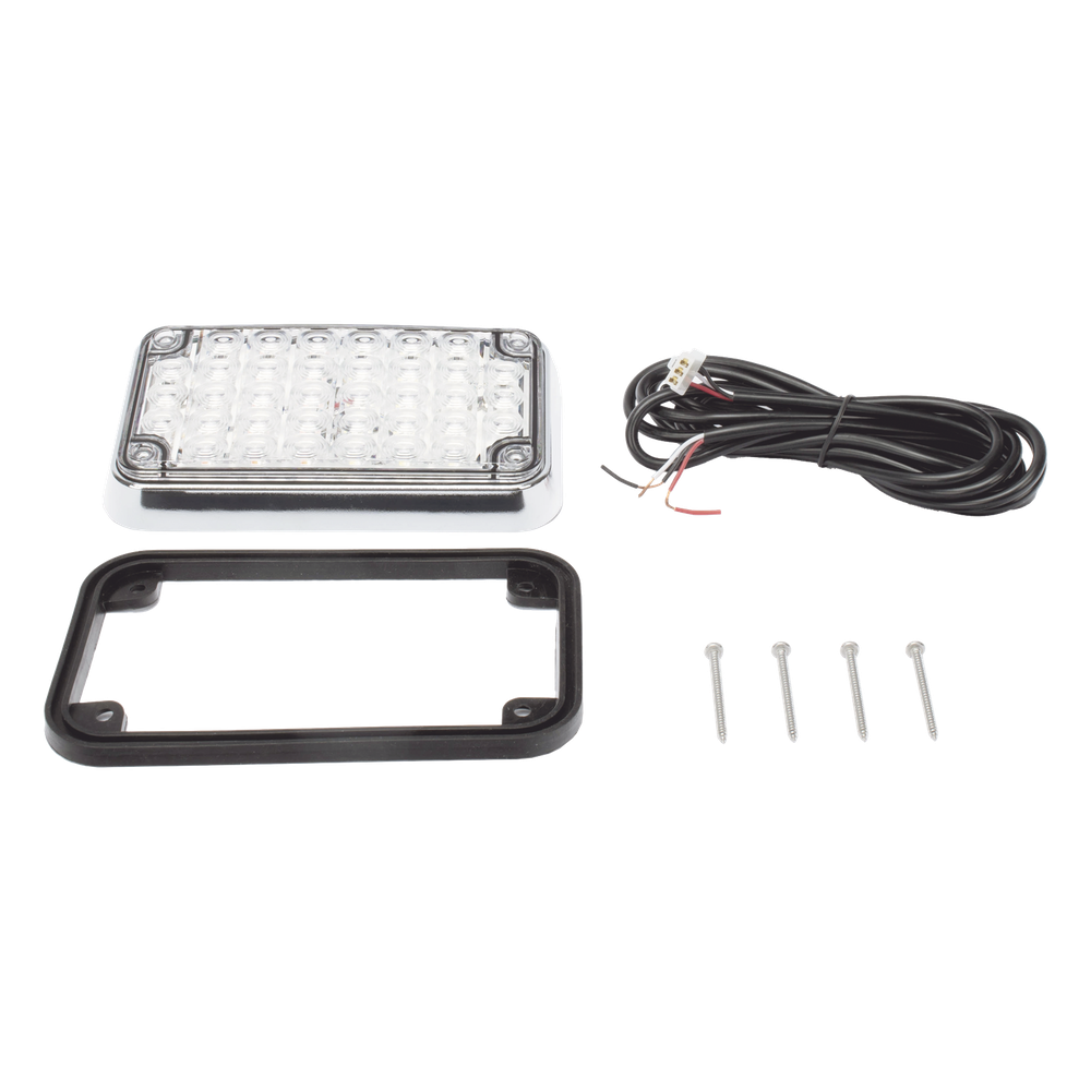 Luz de Advertencia de 6X4", Bicolor Rojo/Claro, Ideal para Ambulancias