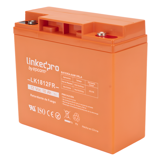 Batería de respaldo 12 V | 18 Ah | AGM | Certificada UL94-V0 Retardante a la Flama | Especial para Seguridad Electrónica | UPS | Sistemas de