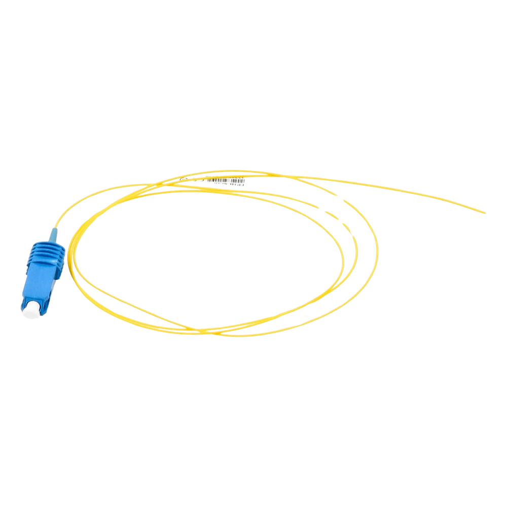 Pigtail de Fibra Óptica SC/UPC Simplex, Monomodo OS1/OS2 XGLO, OFNR, Color Amarillo, 1 Metro (3.28 Pies)