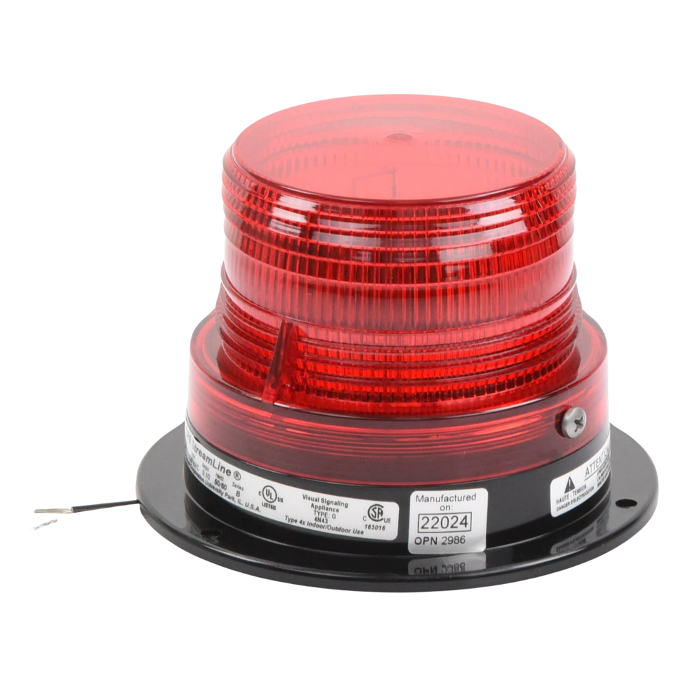 Luz Estroboscópica LED / 2.0 Joules / 65-95 FPM /120/240 Vac / Montaje en Superficie / Interior y Exterior IP / UL 1638