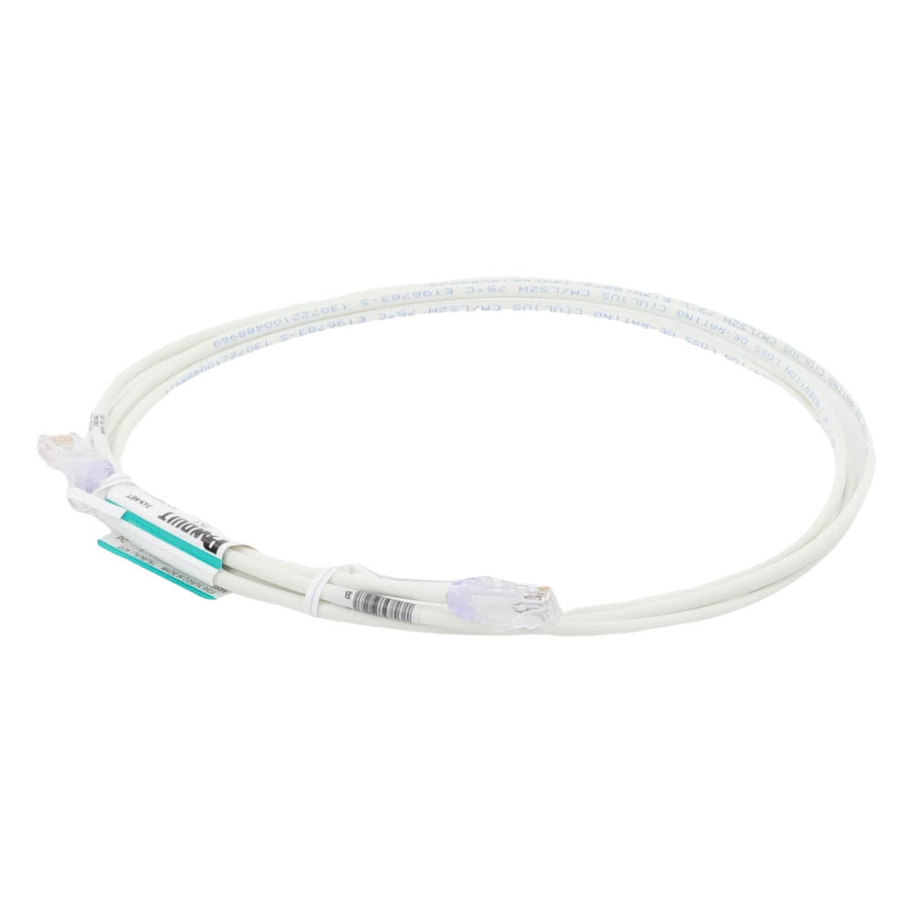 Cable de Parcheo TX6, UTP Cat6, Diámetro Reducido (28AWG), Color Blanco Mate, 2.13 Metros (7 Pies)