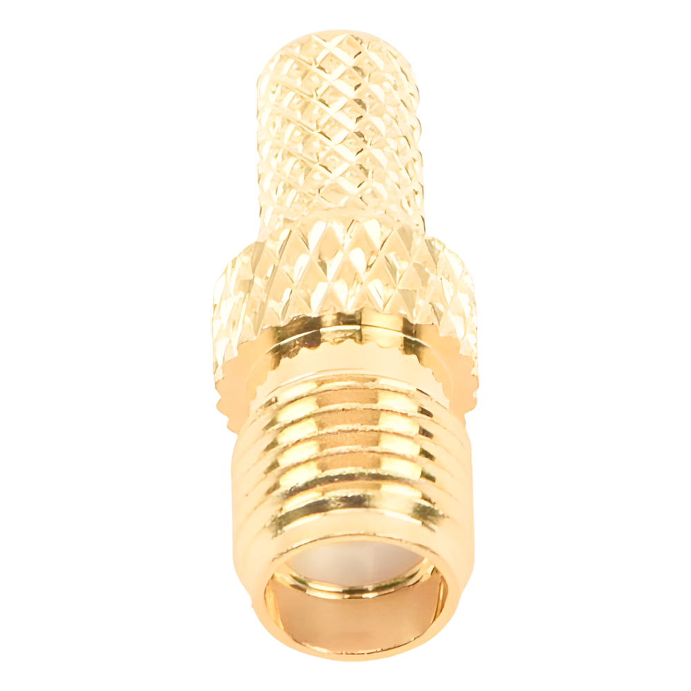 Conector SMA hembra inverso de anillo plegable para cable RG-58/U, Oro/ Oro Teflón