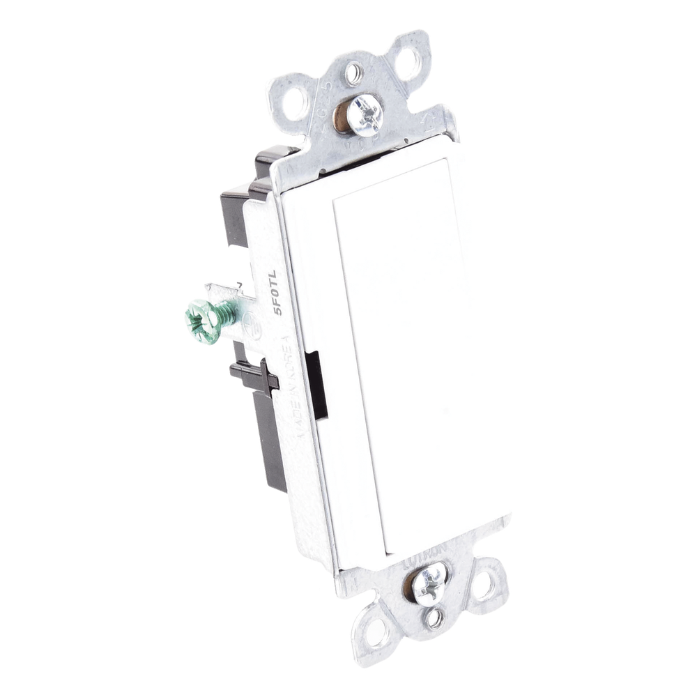 Apagador de pared Claro unipolar tipo paleta, 15 A, 120/277 V, para cargas generales de iluminación y motores, color blanco brillante