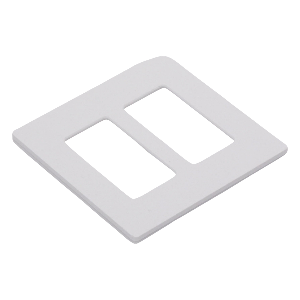 Placa de pared de 2 espacios sin tornillos visibles en acabado Snow satinado, compatible con atenuadores e interruptores Lutron Maestro, Diva, Claro