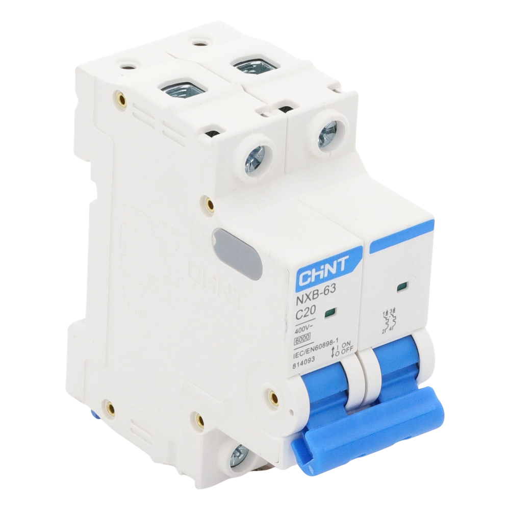 Pastilla para Riel Din, 2 Polos, 20 Amp, Vca:110/415v, 6kA, Catálogo: NXB632PC20.