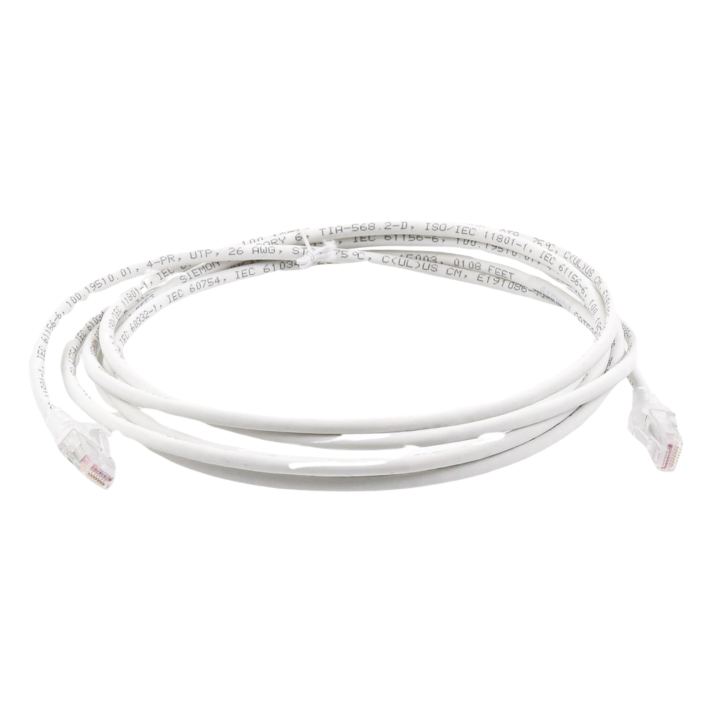Patch Cord MC6 Modular Cat6 UTP, CM/LS0H, 3.05 Metros (10 Pies), Color Blanco, Versión Bulk (Sin Empaque Individual)