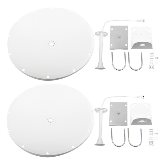 Antena Parabólica de Frecuencia Extendida, 4.8 - 6.5 GHz, 28 dBi, Conectores SMA-Macho Inverso