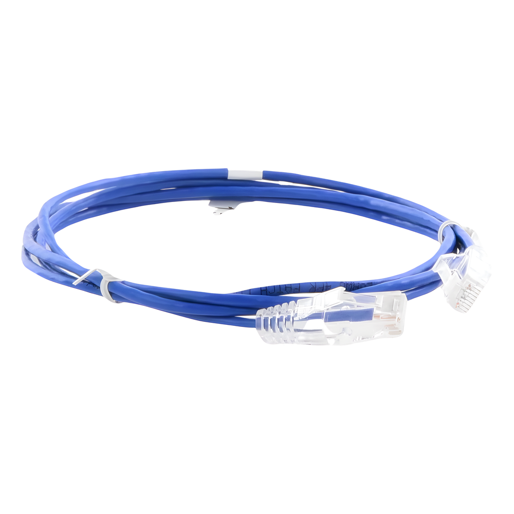 Cable de Parcheo Slim UTP Cat6 - 1.5 Metros (4.92 Pies) Azul Diámetro Reducido (28 AWG)