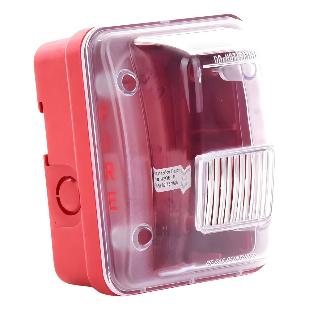 Cubierta para instalar sirenas estrobo en exterior compatible con estrobos sirenas Hochiki color rojo