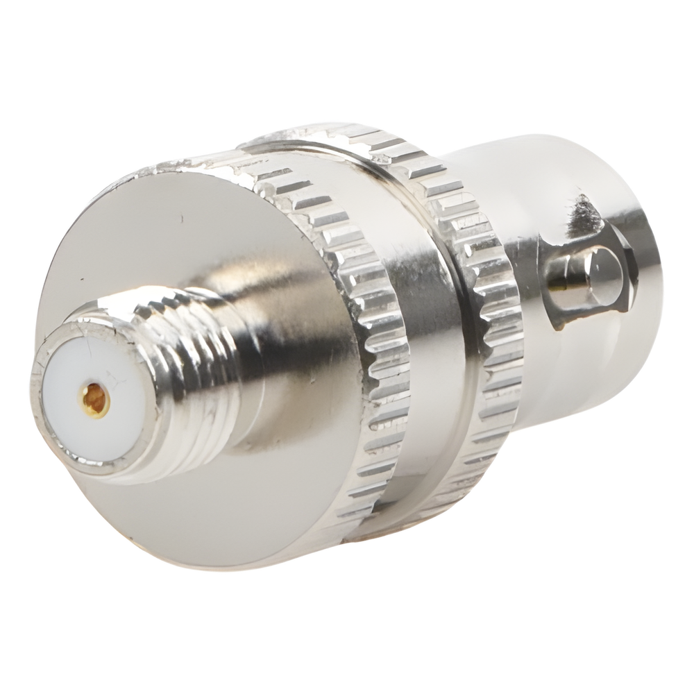 Adaptador en Línea de Conector BNC Hembra a SMA Hembra Corto / Celulares Motorola, Níquel/ Oro/ Teflón