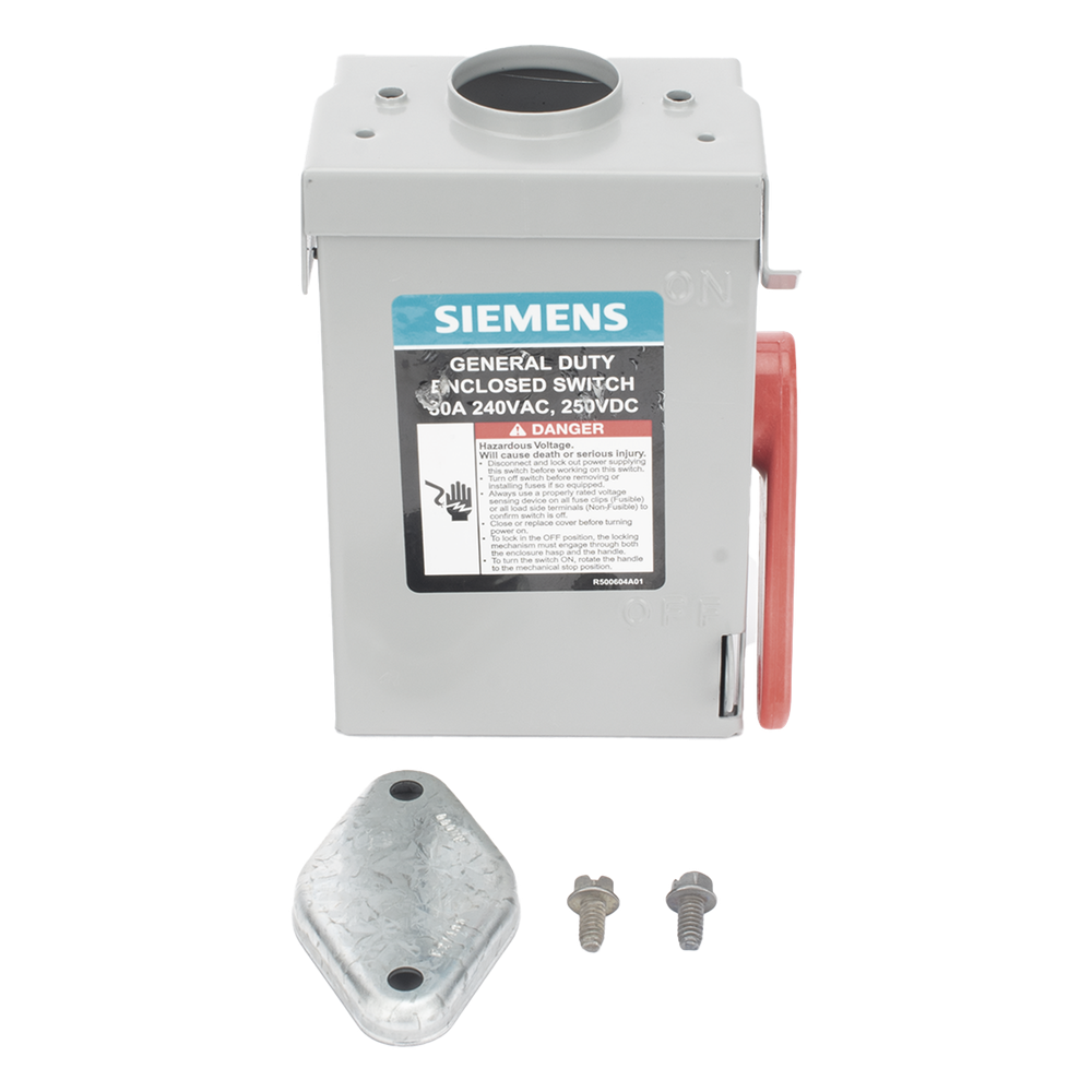 Interruptor de Seguridad GNF221RA, 240Vca, 2 polos, 30 Amp, sin portafusibles, Nema 3R.