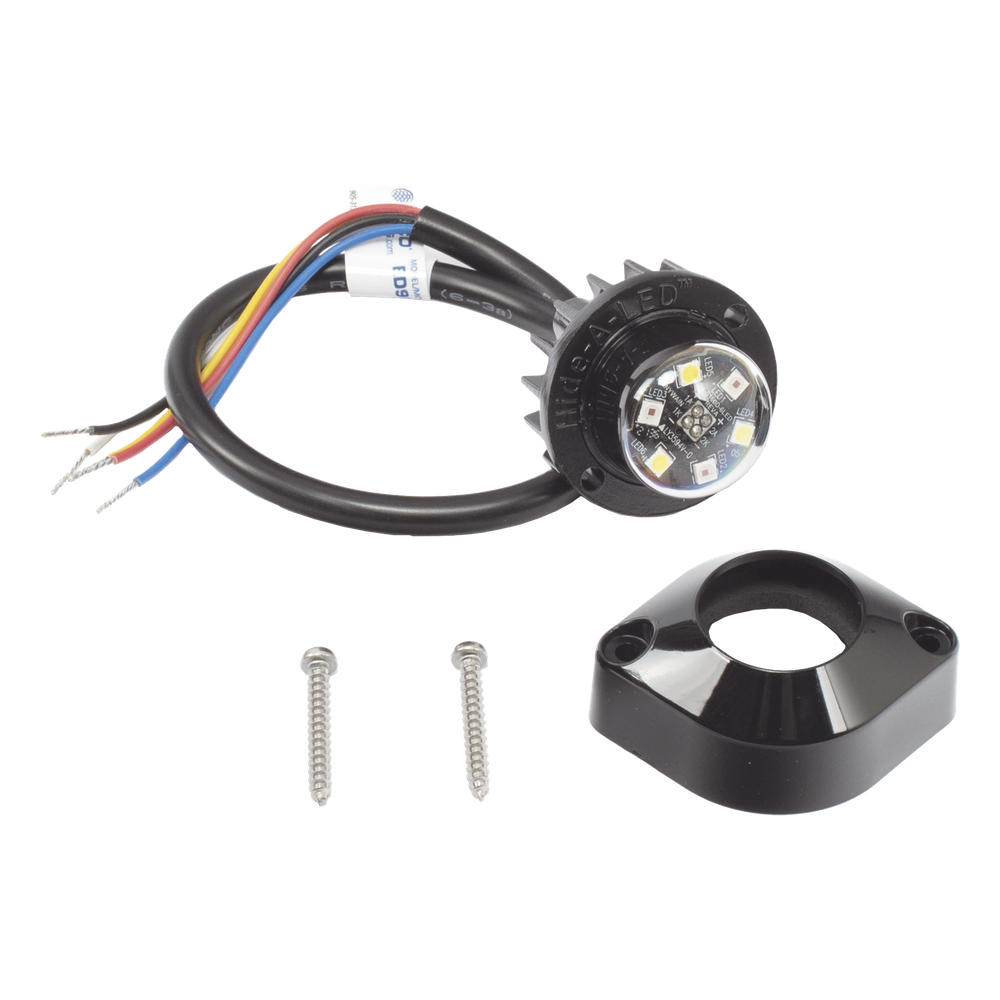 Estrobo Oculto de 6 LED, Blanco, Lente Transparente, Bisel Negro