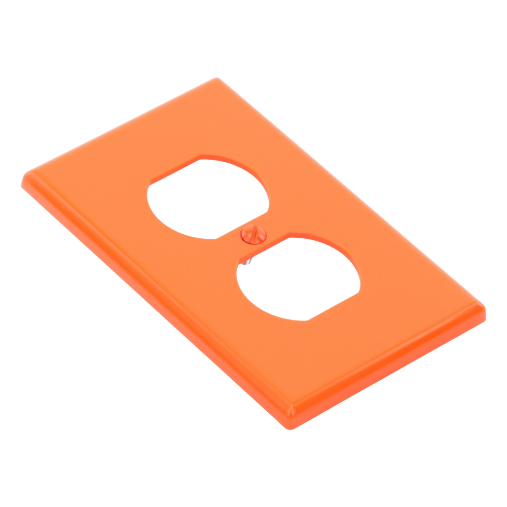 Tapa para Contacto Dúplex Color naranja.