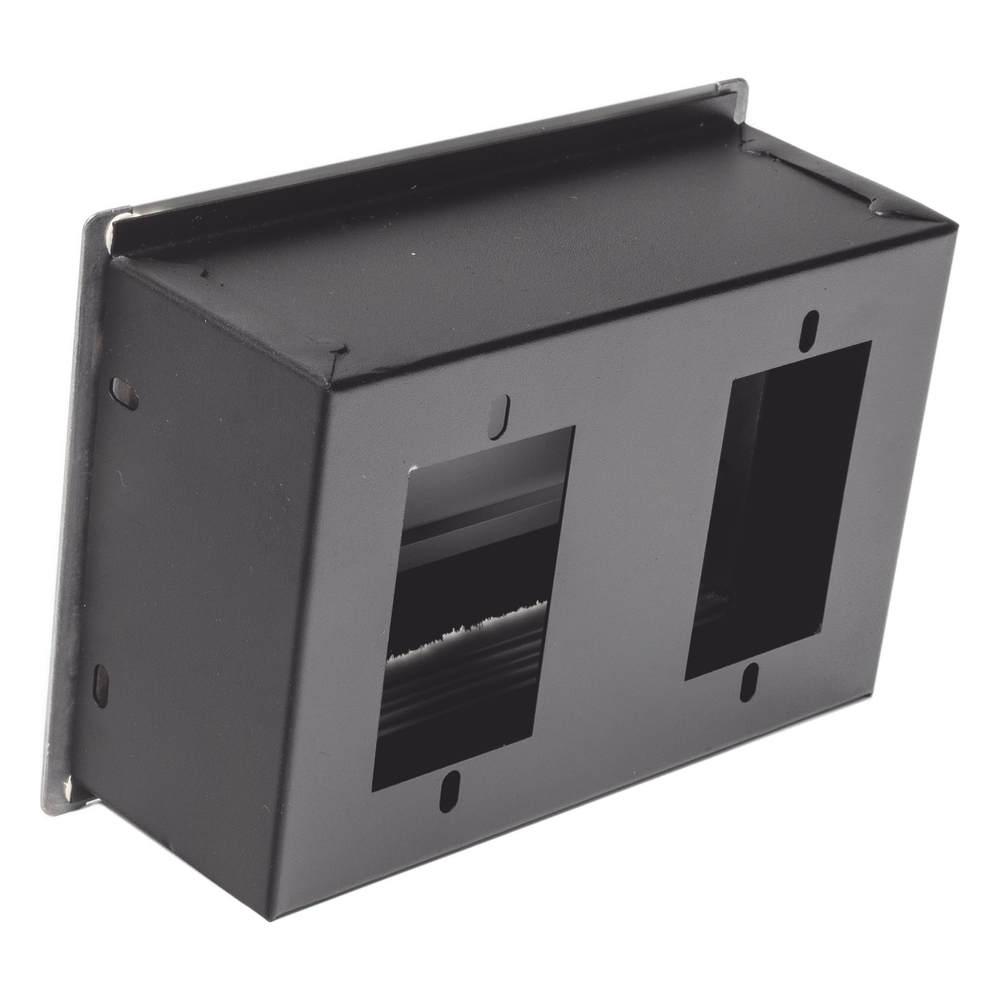 Caja Universal Vacía de 2 Módulos para Instalación en Escritorio (Voz, Datos, Video, Contactos Eléctricos), (No Incluye Accesorios)