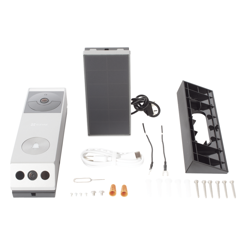 Doorbell de Batería Recargable con Transformador de 5Vcc o Panel Solar (Incluye Panel) / 3 megapíxel / Doble Lente / Protección IP65 / Audio de Dos