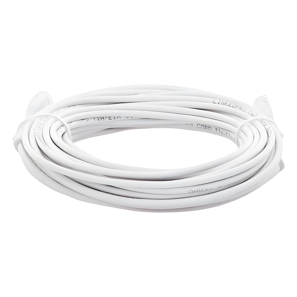 Mini Patch Cord Cat6 Ultra Slim 10 Metros (32.81 Pies) Blanco Ahorra Espacio sin Organizadores, con Bota Flexible