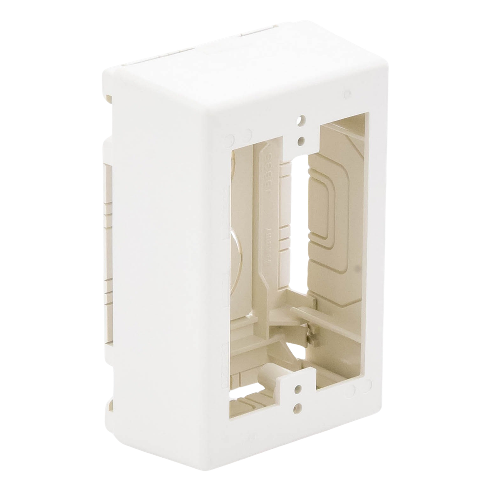 Caja de Pared Superficial, Uso Universal con Placas de Pared, con Cinta Adhesiva, Color Blanco Mate