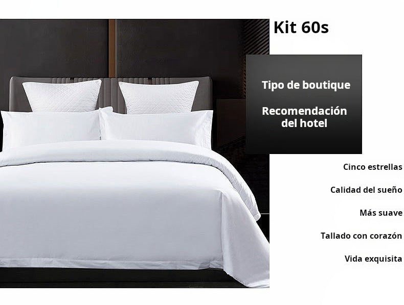 Sabanas de cama de hotel blancas de algodón de alta calidad