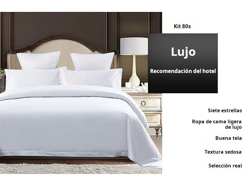 Sabanas de cama de hotel blancas de algodón de alta calidad